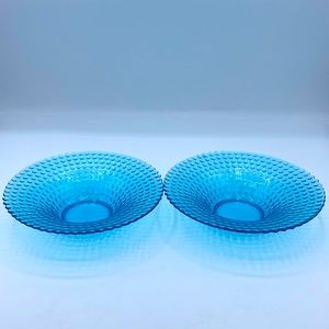 Small Vintage Light Blue Glass Hobnail Bowl